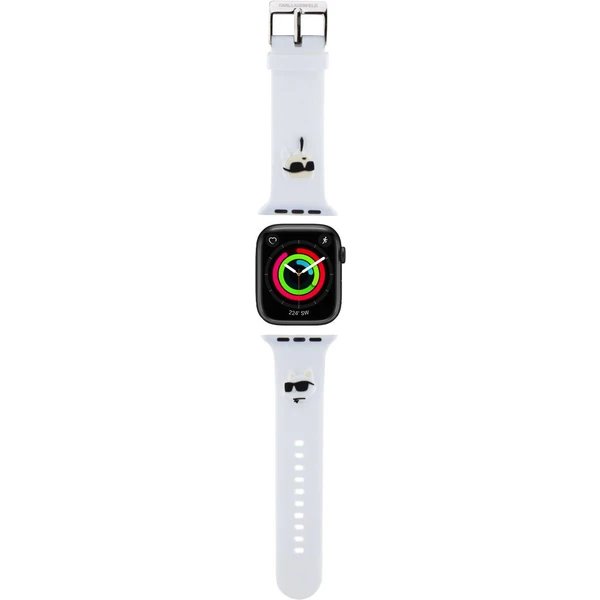 Karl Lagerfeld Karl and Choupette Head NFT Remienok pre Apple Watch 38/40/41 biely