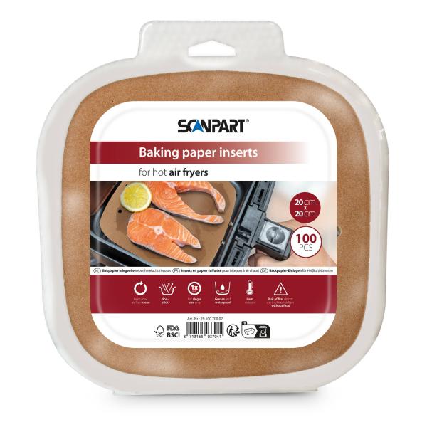 ScanPart perforovaný papier do teplovzdušnej fritézy 20 × 20 cm, 100 ks 