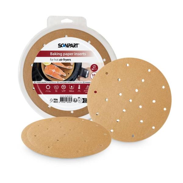 ScanPart perforovaný papier do teplovzdušnej fritézy 20 cm, 100 ks