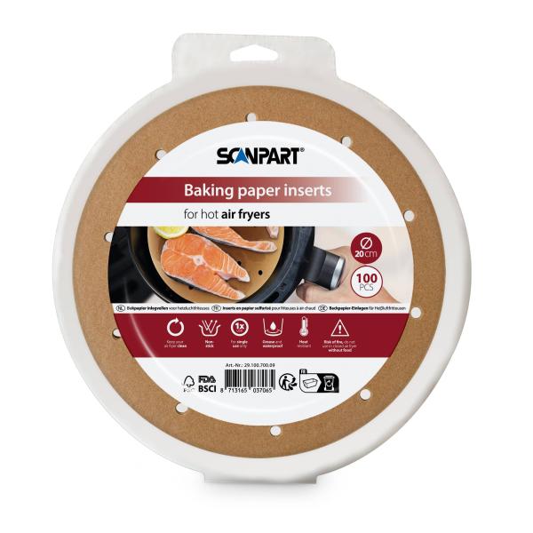 ScanPart perforovaný papier do teplovzdušnej fritézy 20 cm, 100 ks 