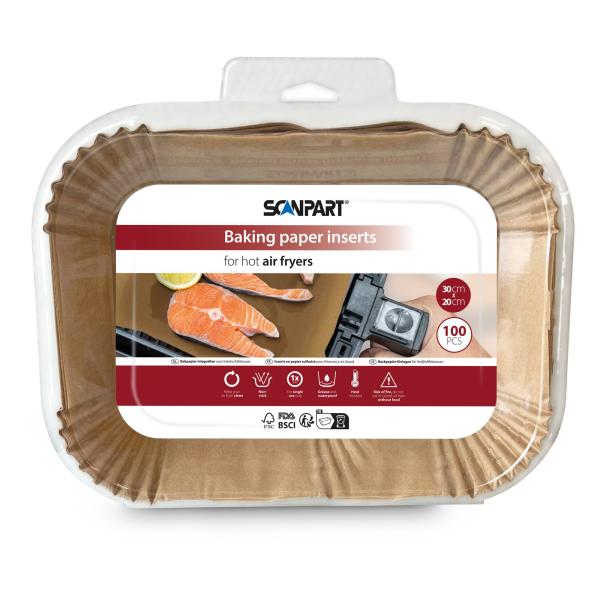 ScanPart Obdĺžniková papierová forma do teplovzdušnej fritézy 30 × 20 cm, 100 ks 